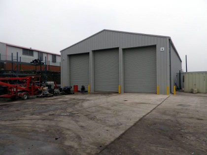 Three door oversize steel workshop